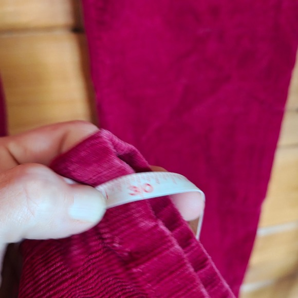 Talbots Red Corduroy Stretch Straight Leg Pants Preppy Casual Size 4(28") X 30" - Picture 6 of 10